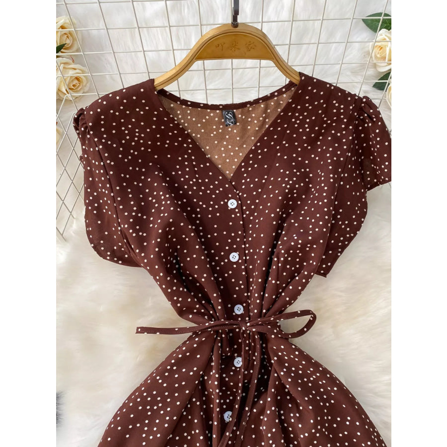Polka Dot Button-Down Dress Apparel and Accessories