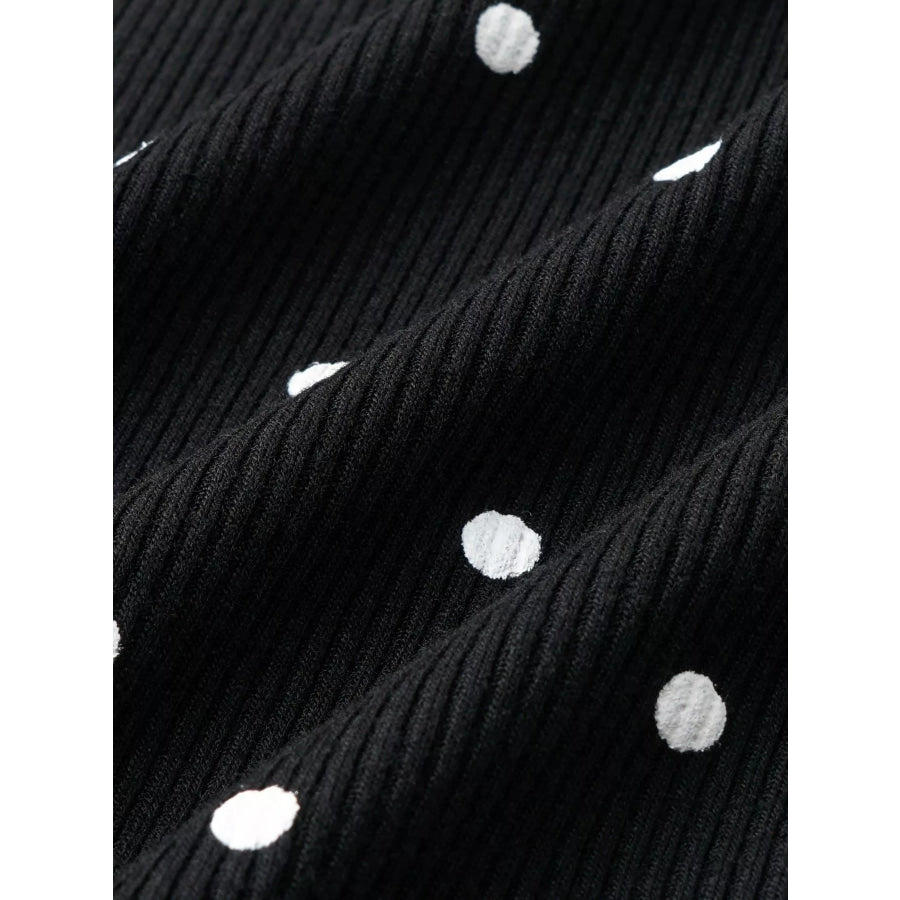 Polka Dot Button-Down Knit Cardigan Apparel and Accessories
