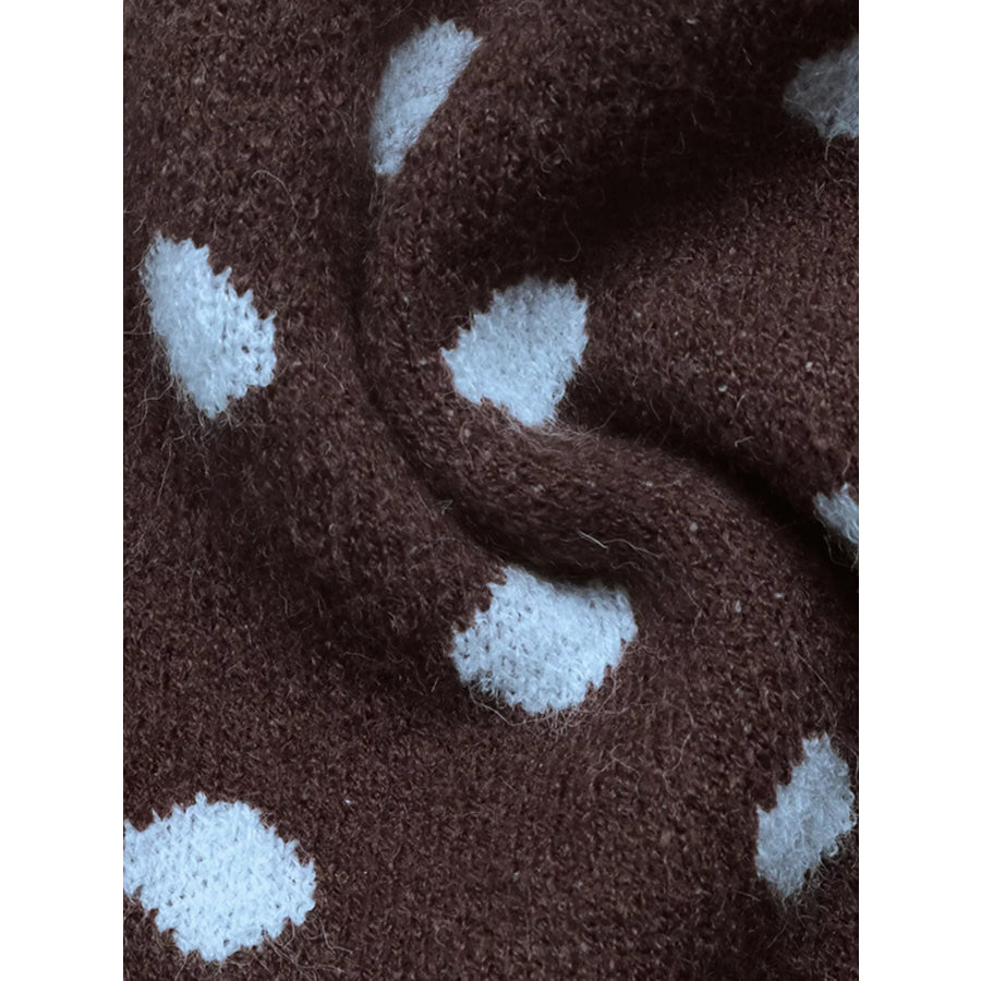 Polka Dot Button Up Cardigan Apparel and Accessories