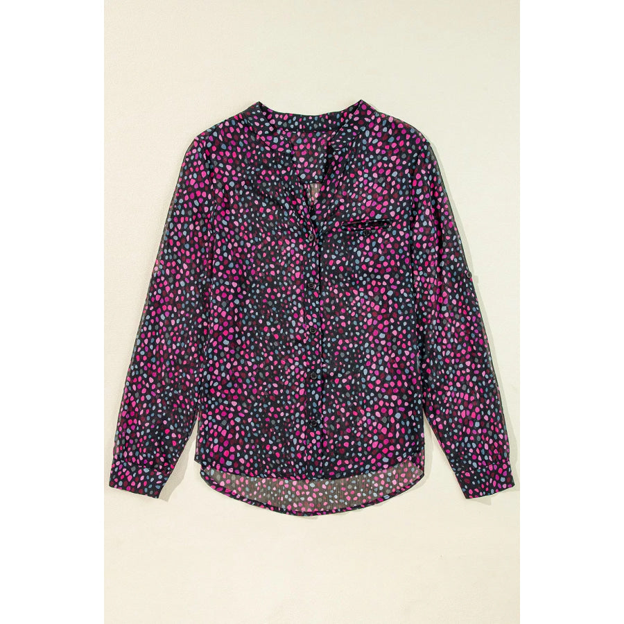 Polka Dot Button Up Shirt Apparel and Accessories