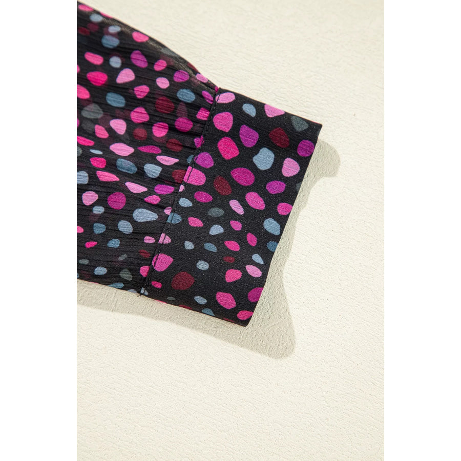 Polka Dot Button Up Shirt Apparel and Accessories