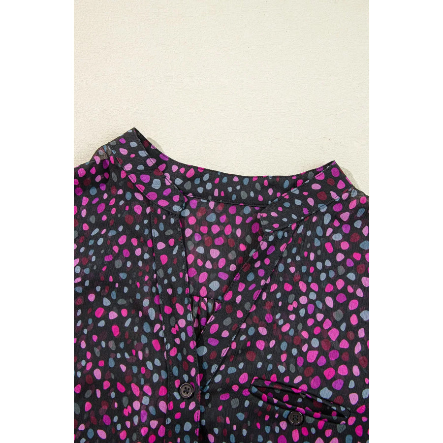 Polka Dot Button Up Shirt Apparel and Accessories