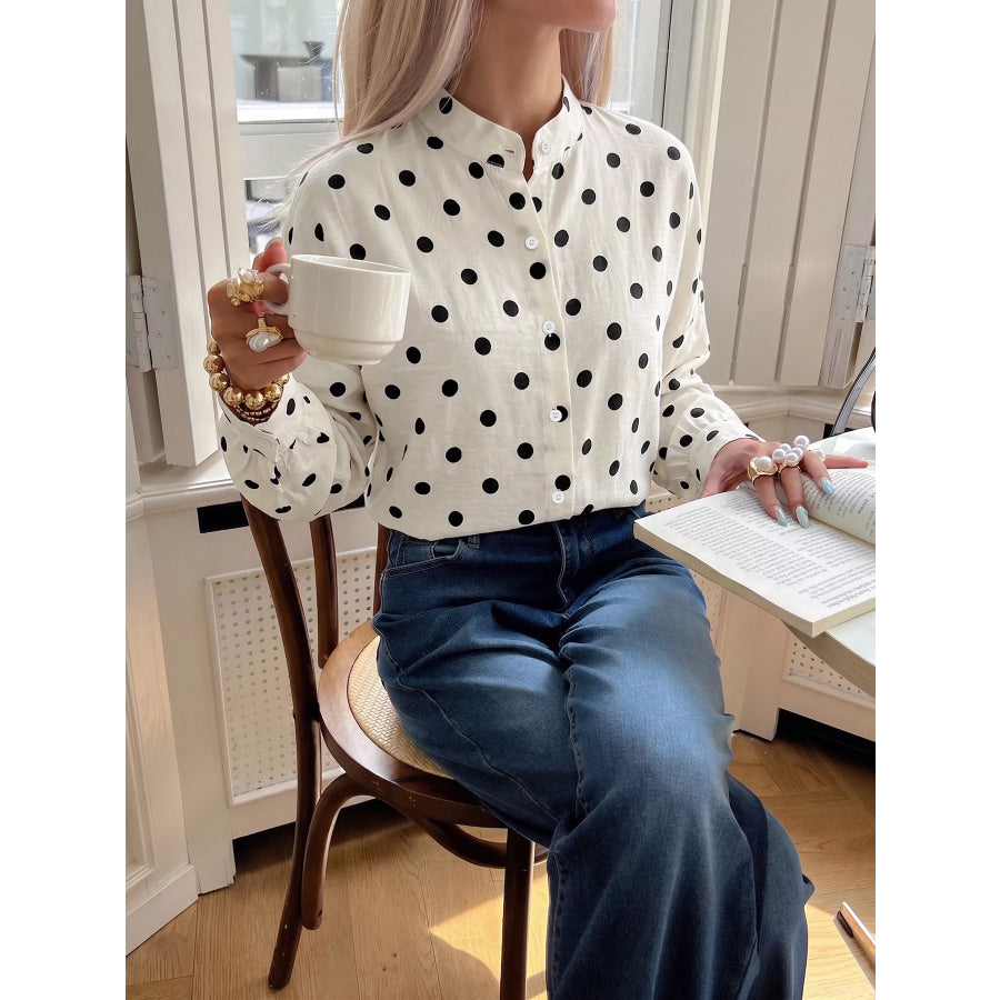 Polka Dot Button-Up Shirt Apparel and Accessories