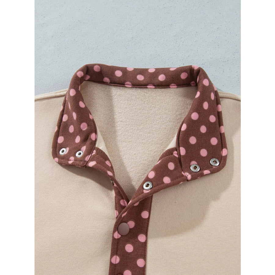 Polka Dot Contrast Baggy Pullover and Elastic Waist Shorts 2pcs Set Apparel Accessories