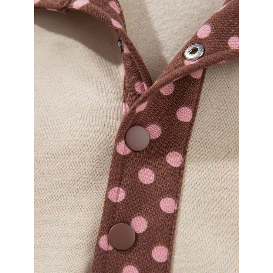 Polka Dot Contrast Baggy Pullover and Elastic Waist Shorts 2pcs Set Apparel Accessories