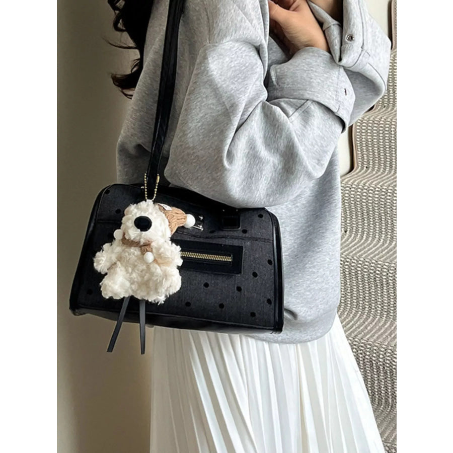 Polka Dot Convertible Shoulder Bag Black / ONESIZE Apparel and Accessories