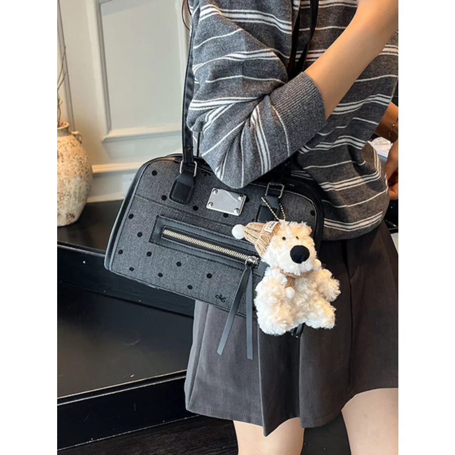 Polka Dot Convertible Shoulder Bag Black / ONESIZE Apparel and Accessories