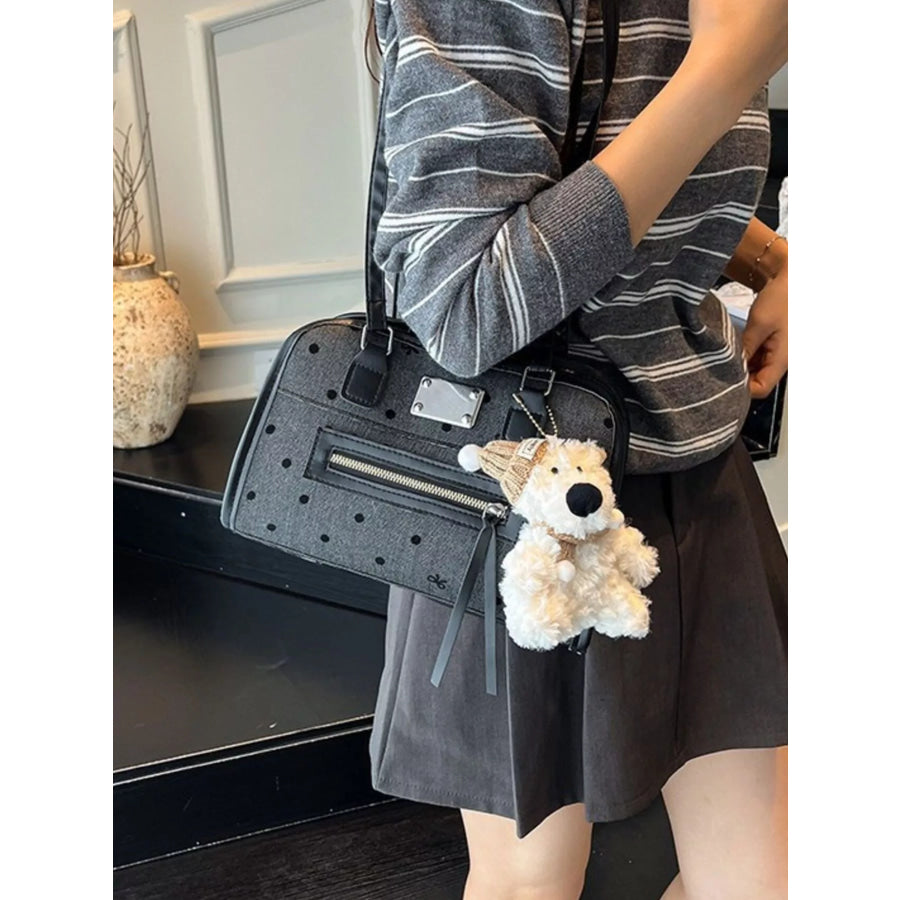 Polka Dot Convertible Shoulder Bag Black / ONESIZE Apparel and Accessories