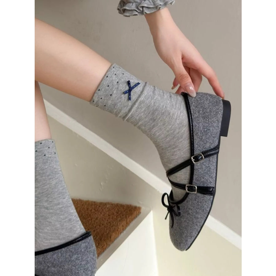 Polka Dot Crew Socks Gray / onesize Apparel and Accessories