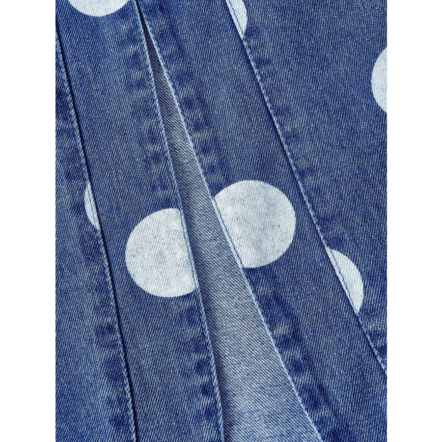 Polka Dot Cropped Denim Jacket Apparel and Accessories