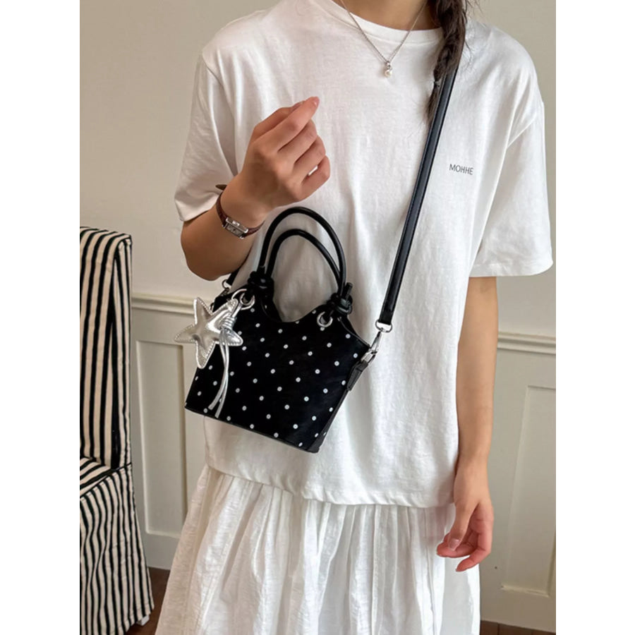 Polka Dot Crossbody Bag Black / One Size Apparel and Accessories