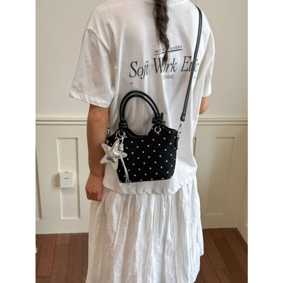 Polka Dot Crossbody Bag Black / One Size Apparel and Accessories