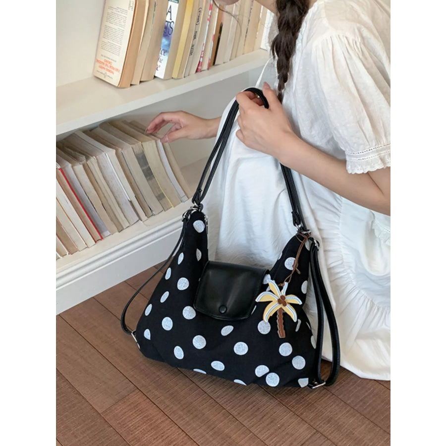 Polka Dot Crossbody Bag Black / One Size Apparel and Accessories