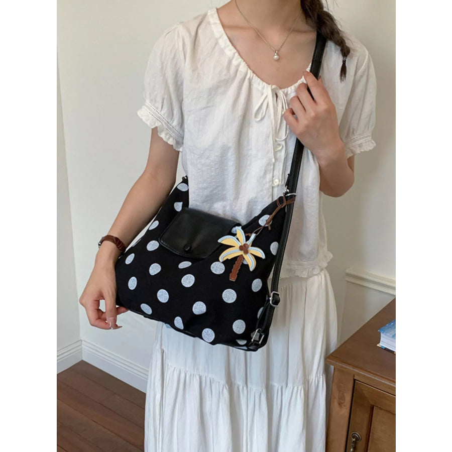 Polka Dot Crossbody Bag Black / One Size Apparel and Accessories