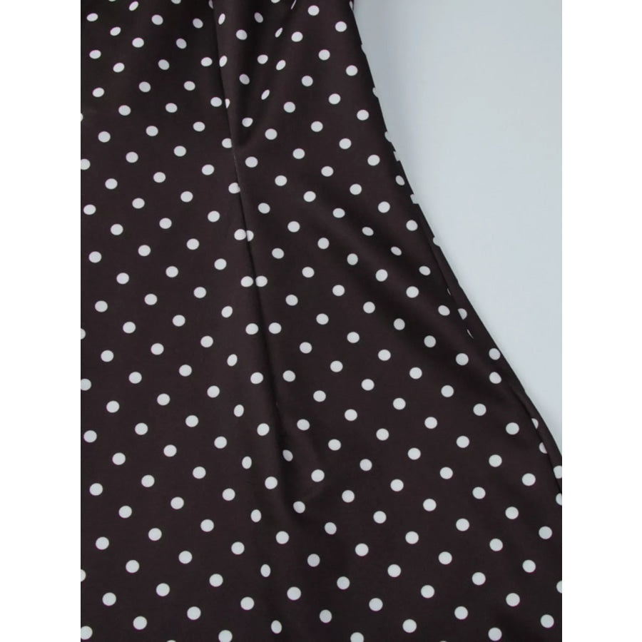 Polka Dot Cut-Out Front Mini Dress Apparel and Accessories