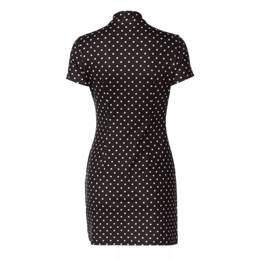 Polka Dot Cut-Out Front Mini Dress Apparel and Accessories
