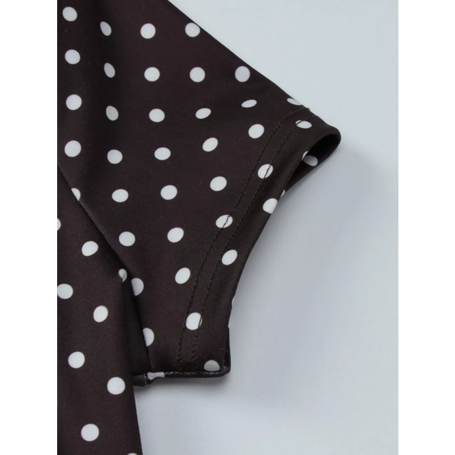Polka Dot Cut-Out Front Mini Dress Apparel and Accessories