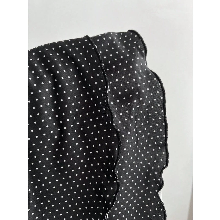 Polka Dot Cutout Front Halter Neck Dress Apparel and Accessories