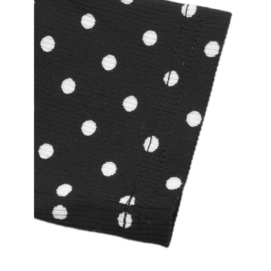 Polka Dot Cutout Long Sleeve Bodysuit Apparel and Accessories