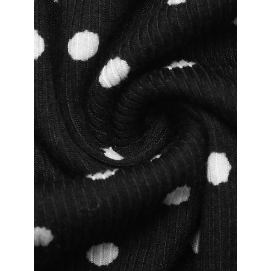 Polka Dot Cutout Long Sleeve Bodysuit Apparel and Accessories