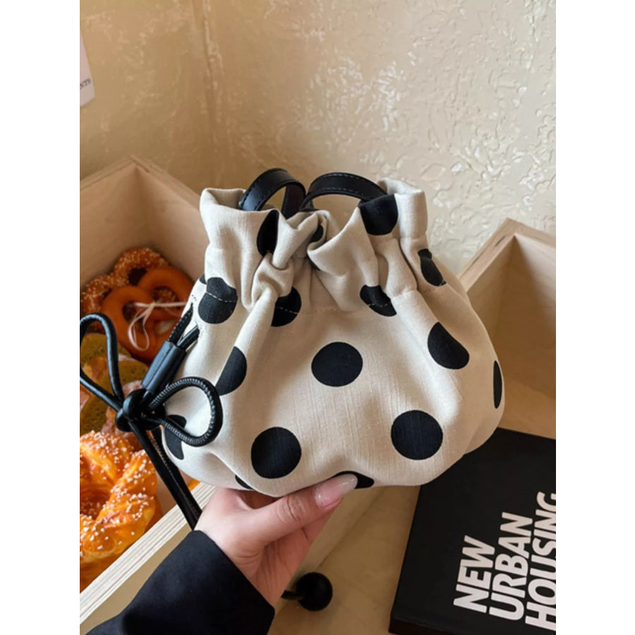 Polka Dot Drawstring Crossbody Bag Off-white / onesize Apparel and Accessories