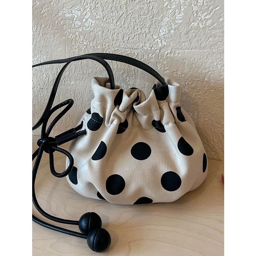 Polka Dot Drawstring Crossbody Bag Off-white / onesize Apparel and Accessories
