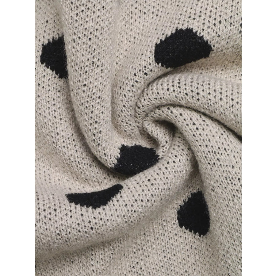 Polka Dot Dropped Shoulder Sweater Apparel and Accessories