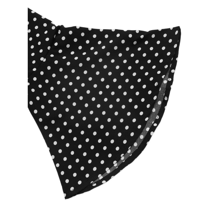 Polka Dot Flare Sleeve Maxi Dress Apparel and Accessories