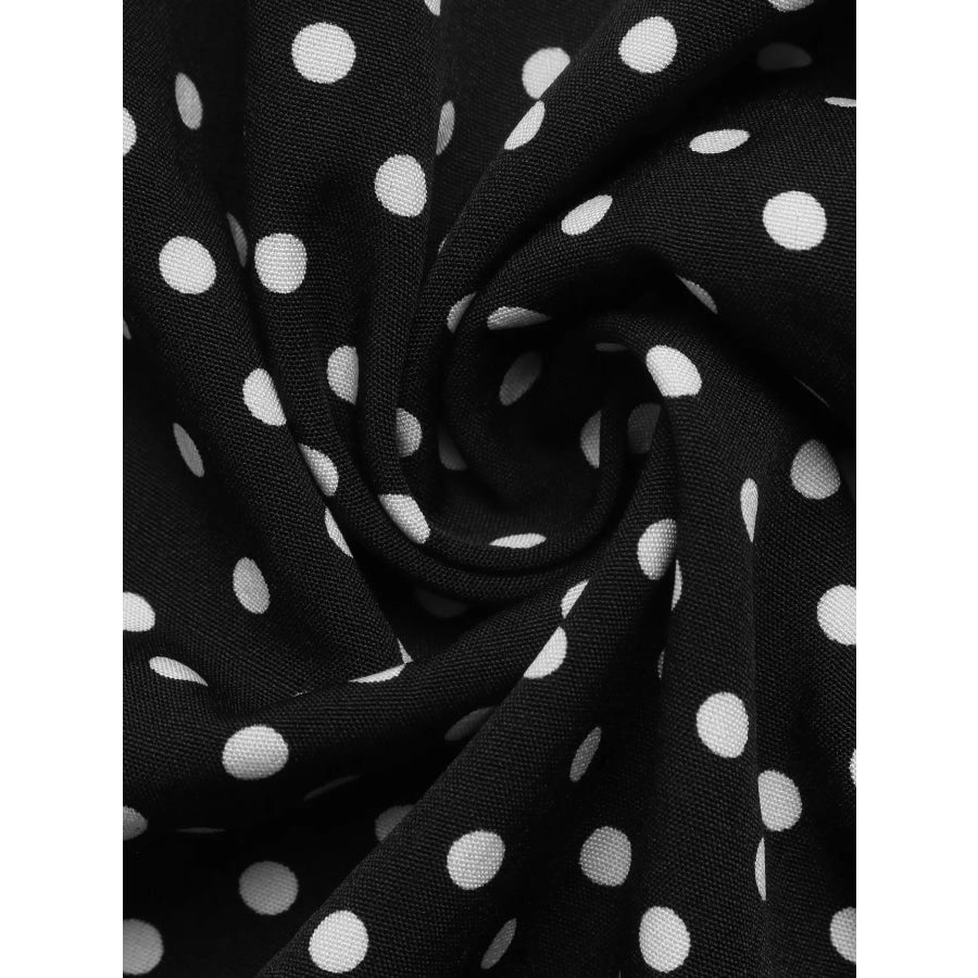 Polka Dot Flare Sleeve Maxi Dress Apparel and Accessories