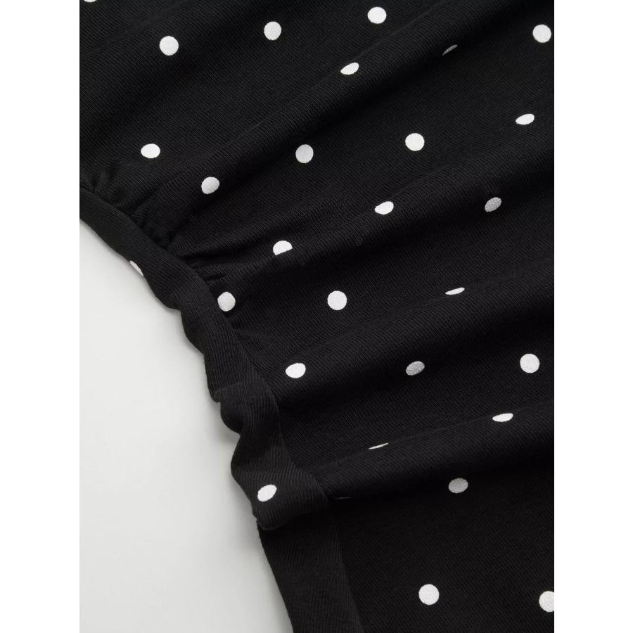 Polka Dot Flare Sleeve Mini Dress Apparel and Accessories