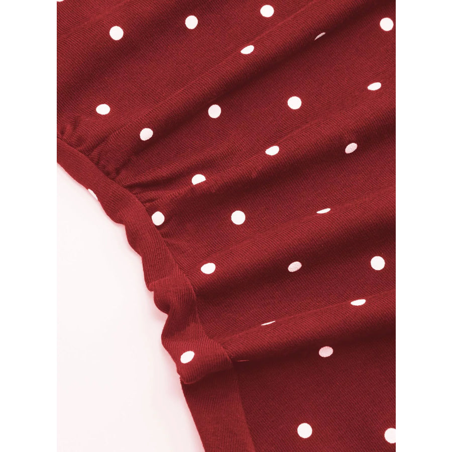 Polka Dot Flare Sleeve Mini Dress Apparel and Accessories