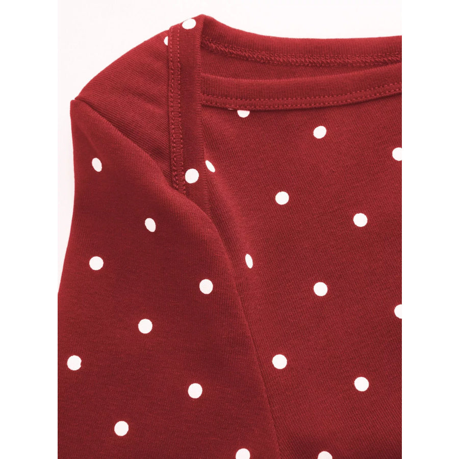 Polka Dot Flare Sleeve Mini Dress Apparel and Accessories