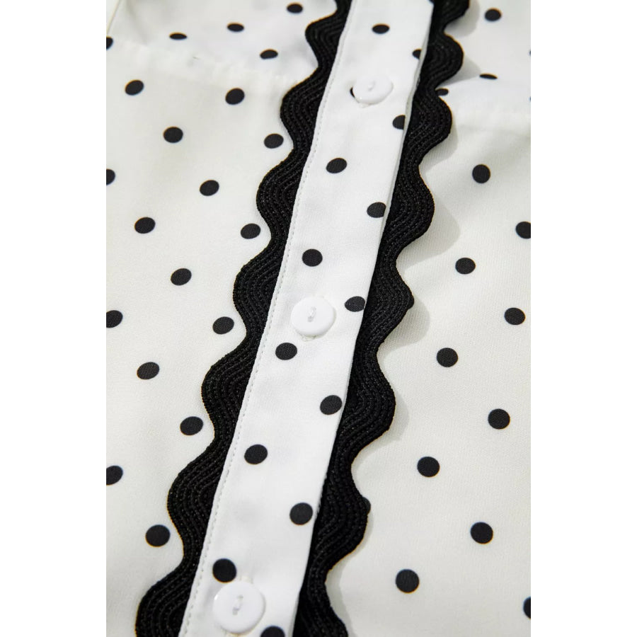 Polka Dot Half Sleeve Midi Dress Apparel and Accessories