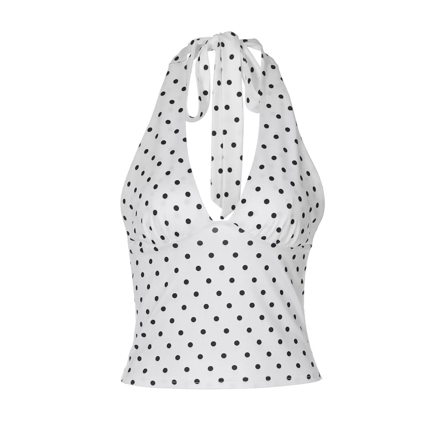 Polka Dot Halter Neck Cami Apparel and Accessories