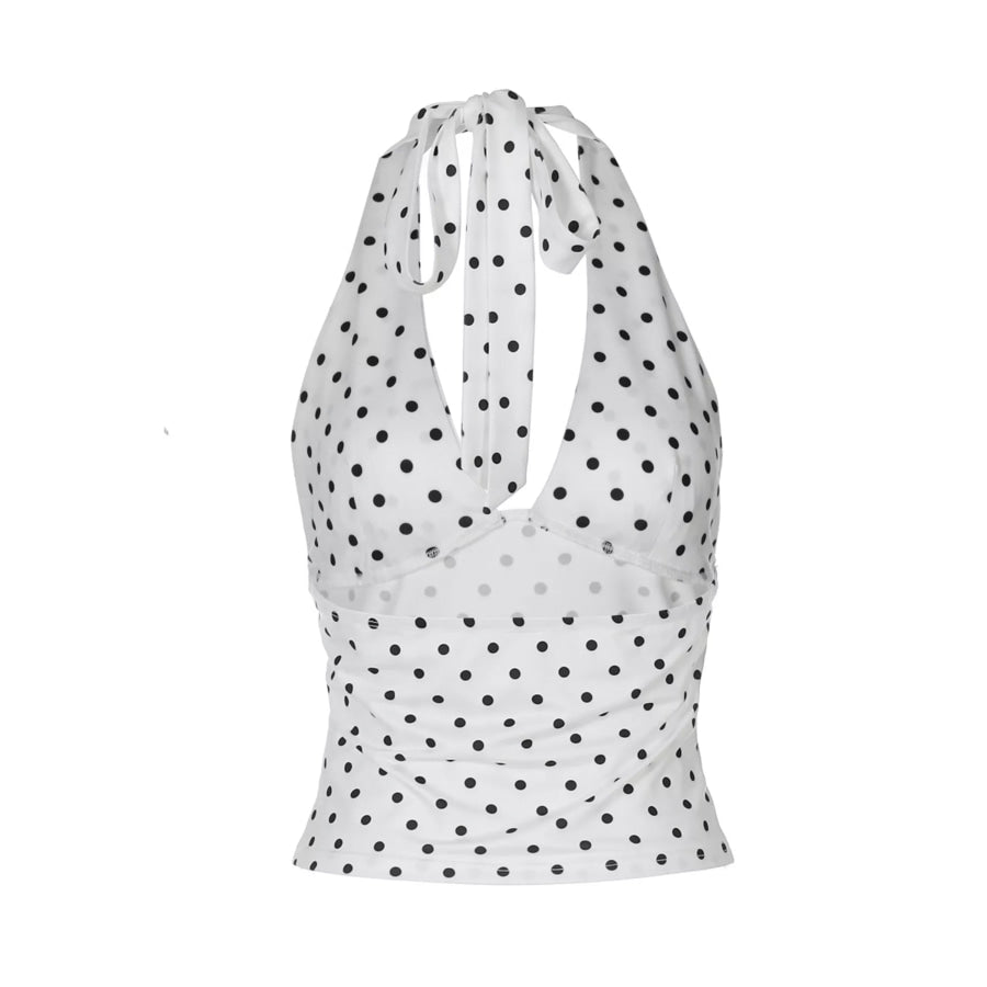 Polka Dot Halter Neck Cami Apparel and Accessories