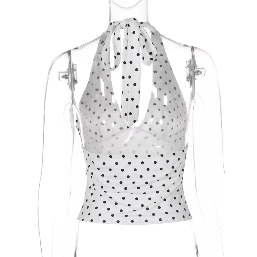 Polka Dot Halter Neck Cami Apparel and Accessories