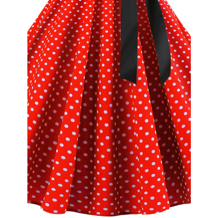 Polka Dot Halter Neck Dress Apparel and Accessories