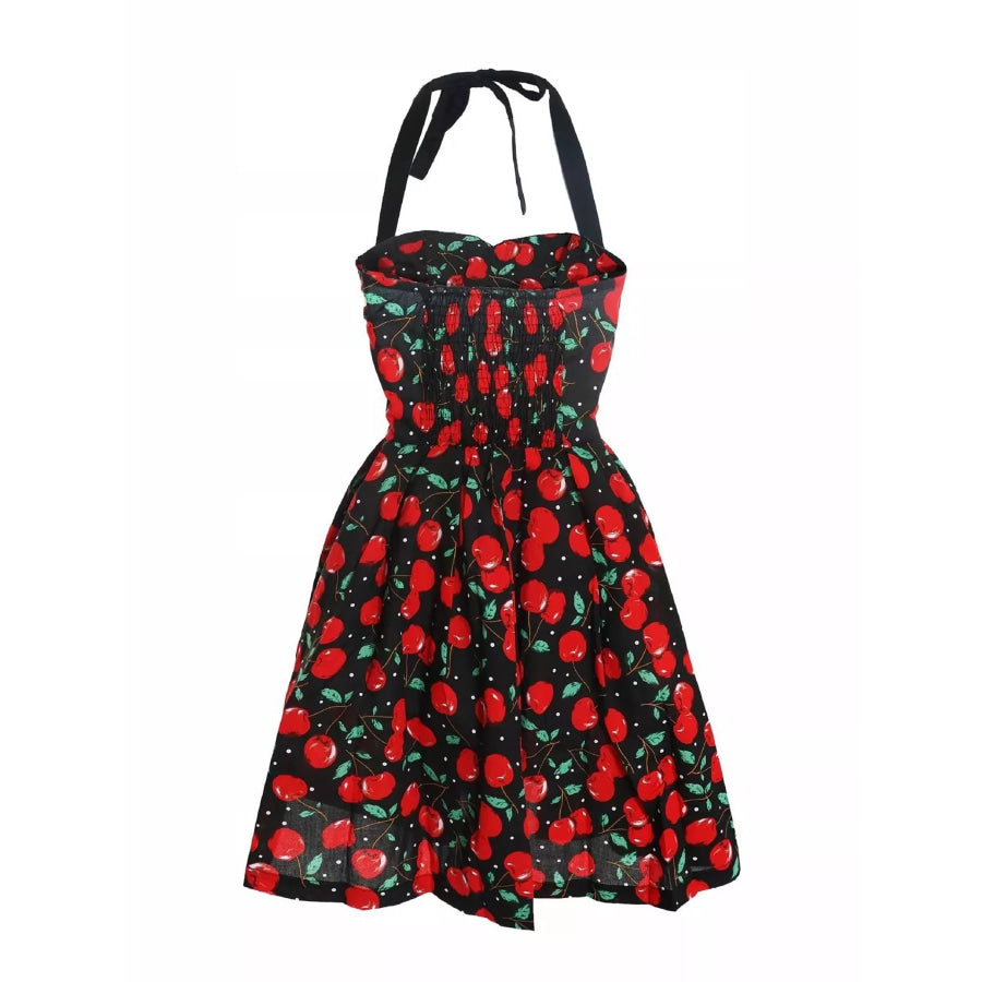 Polka Dot Halter Neck Dress Apparel and Accessories