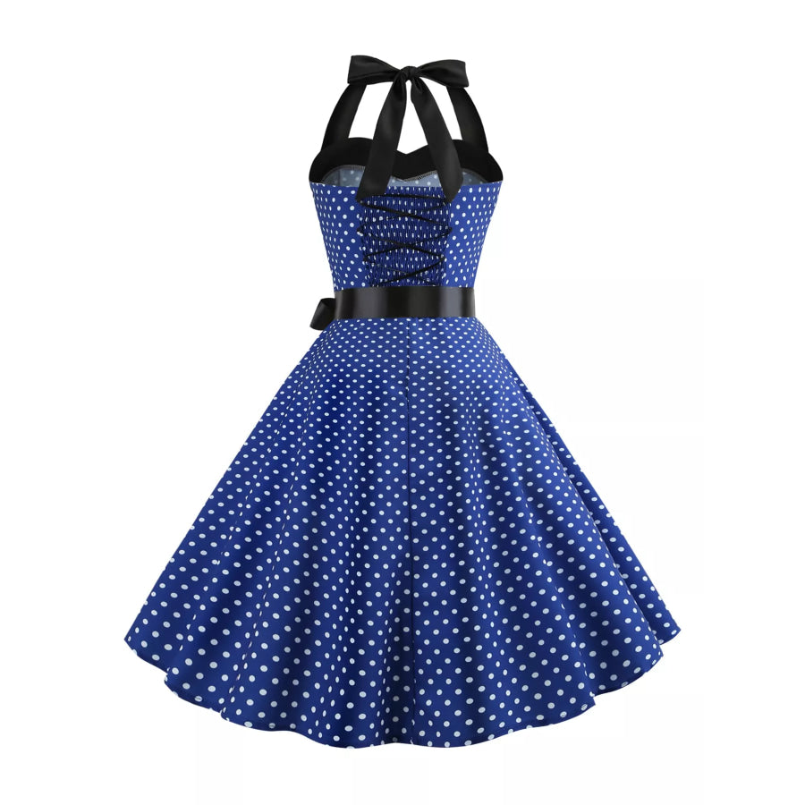 Polka Dot Halter Neck Dress Apparel and Accessories
