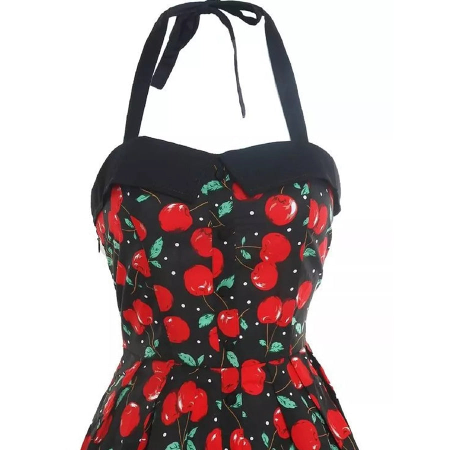 Polka Dot Halter Neck Dress Apparel and Accessories
