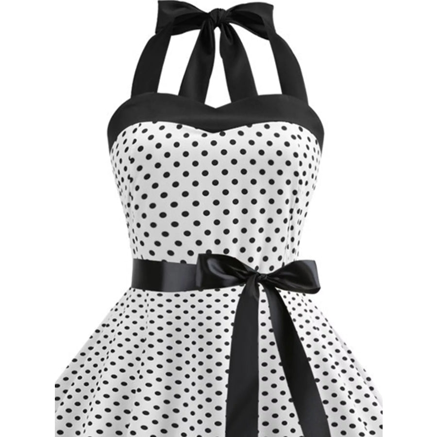 Polka Dot Halter Neck Dress Apparel and Accessories