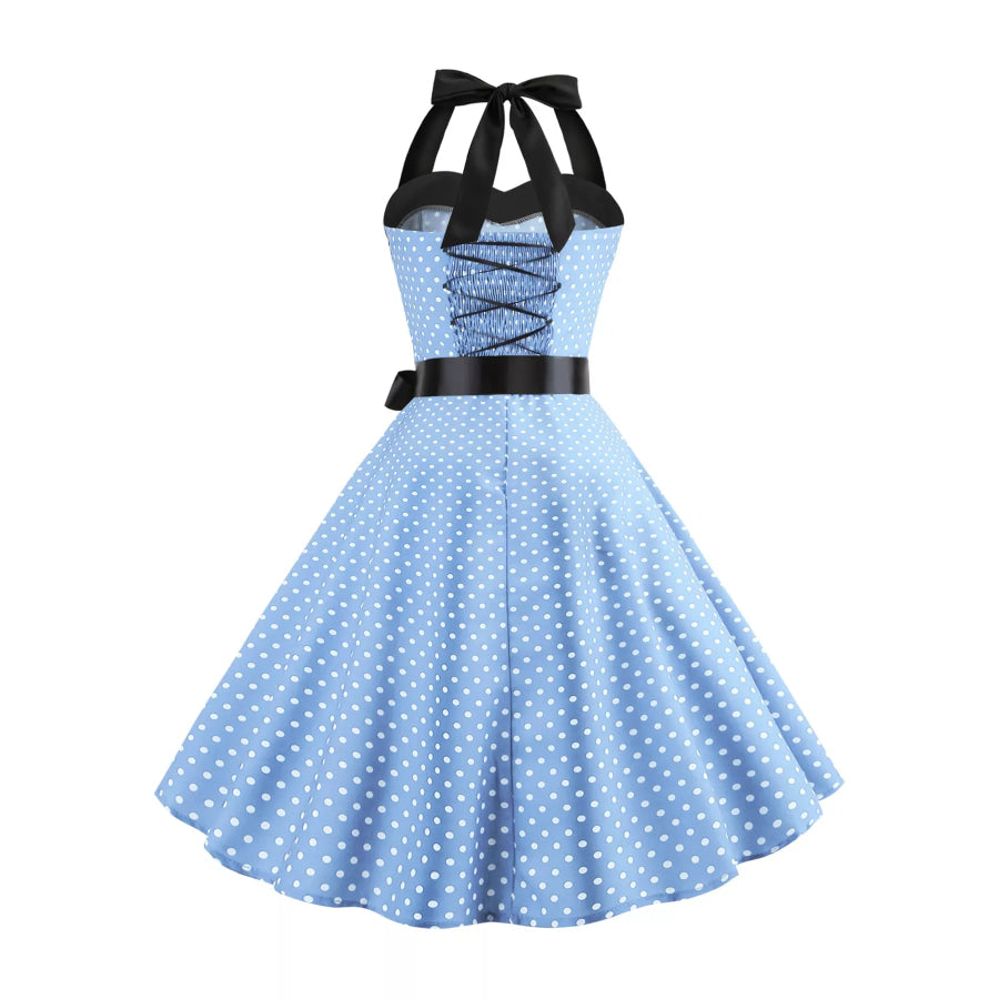 Polka Dot Halter Neck Dress Apparel and Accessories