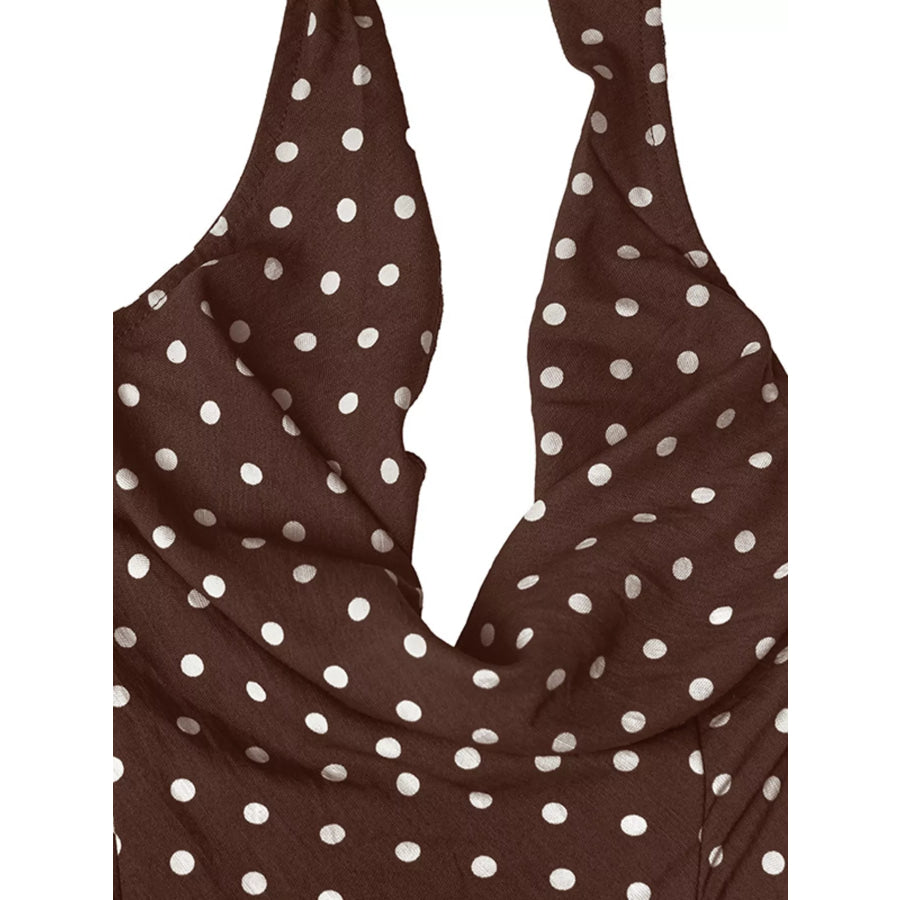 Polka Dot Halter Neck Dress Apparel and Accessories