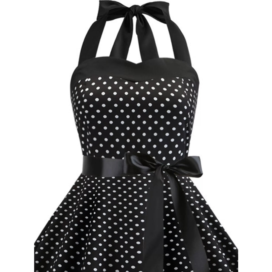 Polka Dot Halter Neck Dress Apparel and Accessories