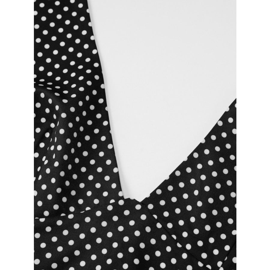 Polka Dot Halter Neck Maxi Dress Apparel and Accessories