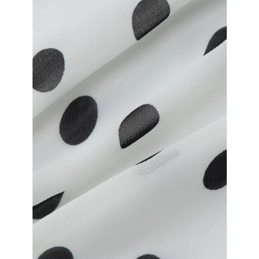 Polka Dot Halter Neck Ruffle Dress Apparel and Accessories