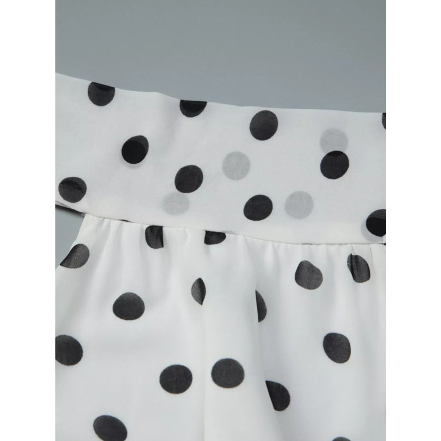 Polka Dot Halter Neck Ruffle Dress Apparel and Accessories