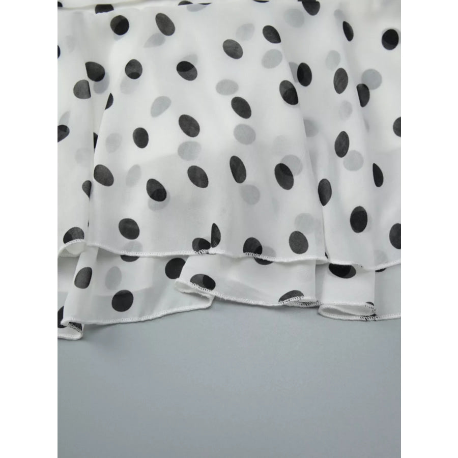 Polka Dot Halter Neck Ruffle Dress Apparel and Accessories