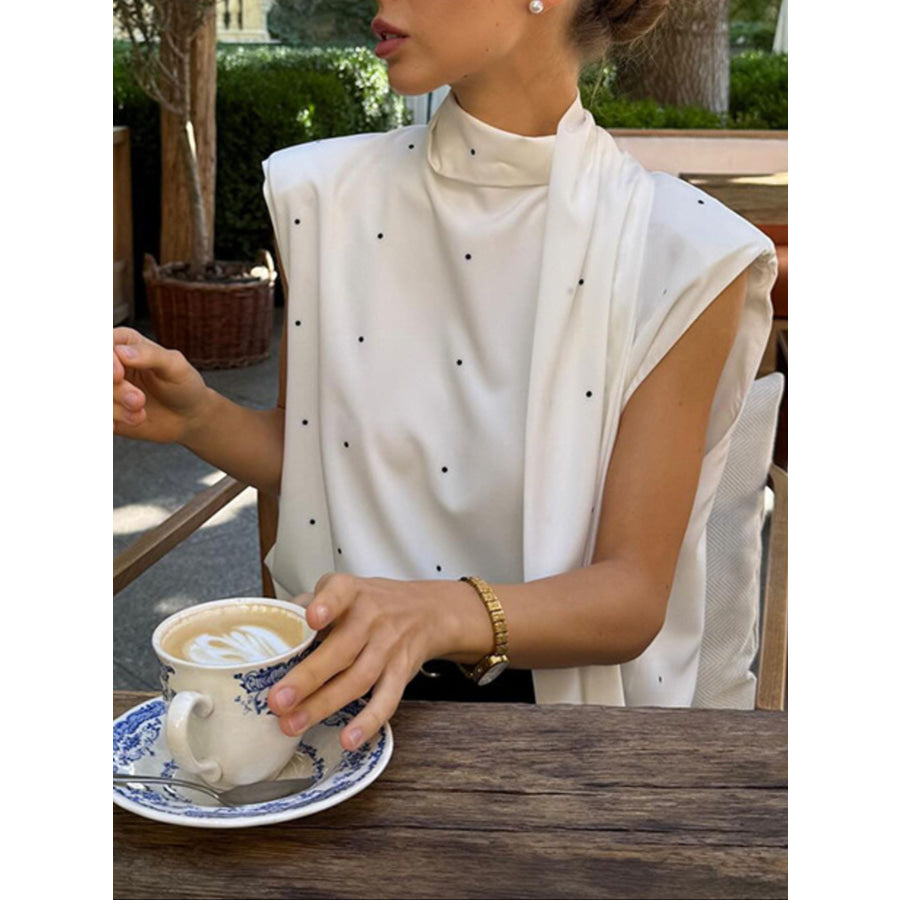 Polka Dot High Neck Tank Apparel and Accessories