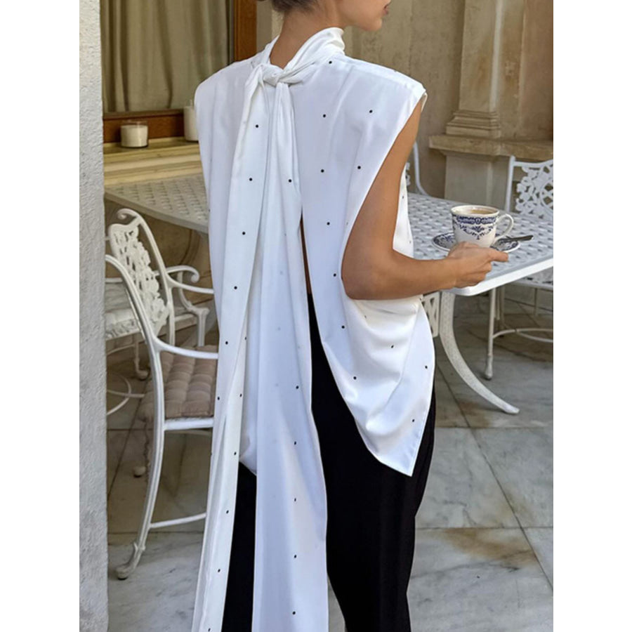 Polka Dot High Neck Tank Apparel and Accessories